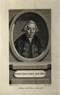 John Gregory. Line engraving by Cook, 1787, after G. Chalmers.