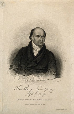 Olinthus Gilbert Gregory. Stipple engraving by J. Thomson, 1824, after W. Derby.