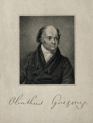 Olinthus Gilbert Gregory. Stipple engraving after Derby.
