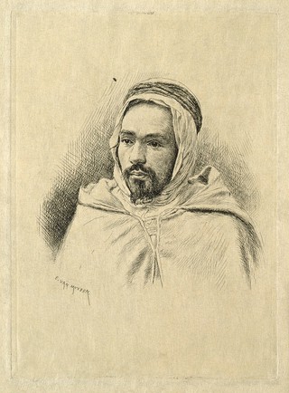 Philippe Grenier. Etching by E. van Muyden.
