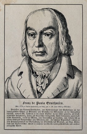 Franz de Paula Gruithuisen. Reproduction of wood engraving.