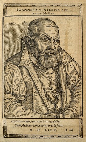 Johann Guenther [Guinter]. Woodcut by T. Stimmer, 1590.