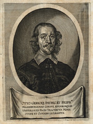 view Otto von Guericke. Line engraving.