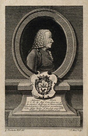view Antoni de Haen. Line engraving by J. Adam after G. Prochaska.