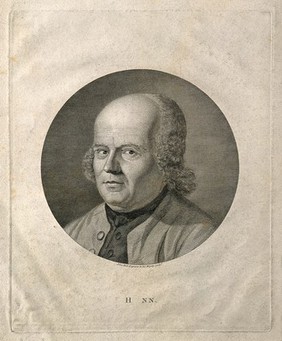 Samuel Christian Friedrich Hahnemann. Line engraving by J. Hall.