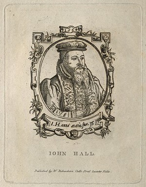 view John Hall. Engraving after a woodcut, 1565.