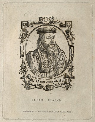 John Hall. Engraving after a woodcut, 1565.