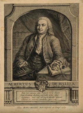 Baron Albrecht von Haller. Line engraving by P. F. Tardieu, 1757, after E. J. Handmann.