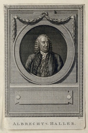 view Baron Albrecht von Haller. Line engraving by T. Ryder.