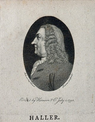 Baron Albrecht von Haller. Line engraving by Rivers, 1795.