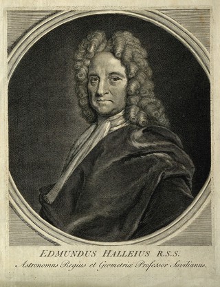 Edmund Halley. Line engraving after R. Phillips.