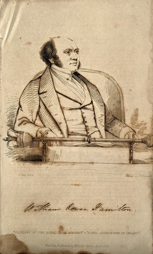 view Sir William Rowan Hamilton. Etching after J. Kirkwood after C. Grey.