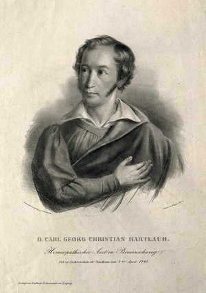 view Carl Georg Christian Hartlaub. Lithograph by G. Schlick.