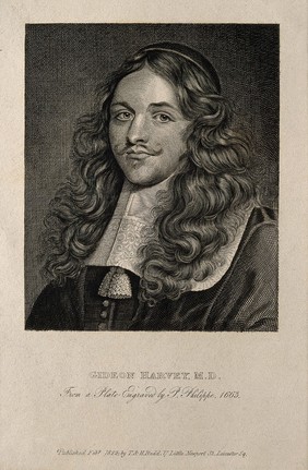Gideon Harvey. Line engraving, 1822, after P. Philippe.