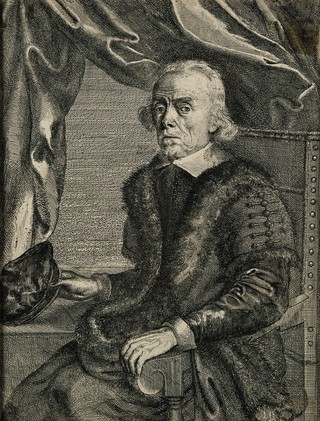 William Harvey. Etching by R. Gaywood after W. Hollar [?].