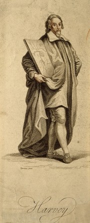 William Harvey and Cosimo III de' Medici. Stipple engraving, 1815, by J. Godby after G. B. Cipriani.