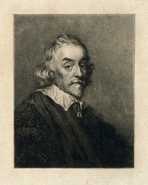 view William Harvey. Mezzotint.