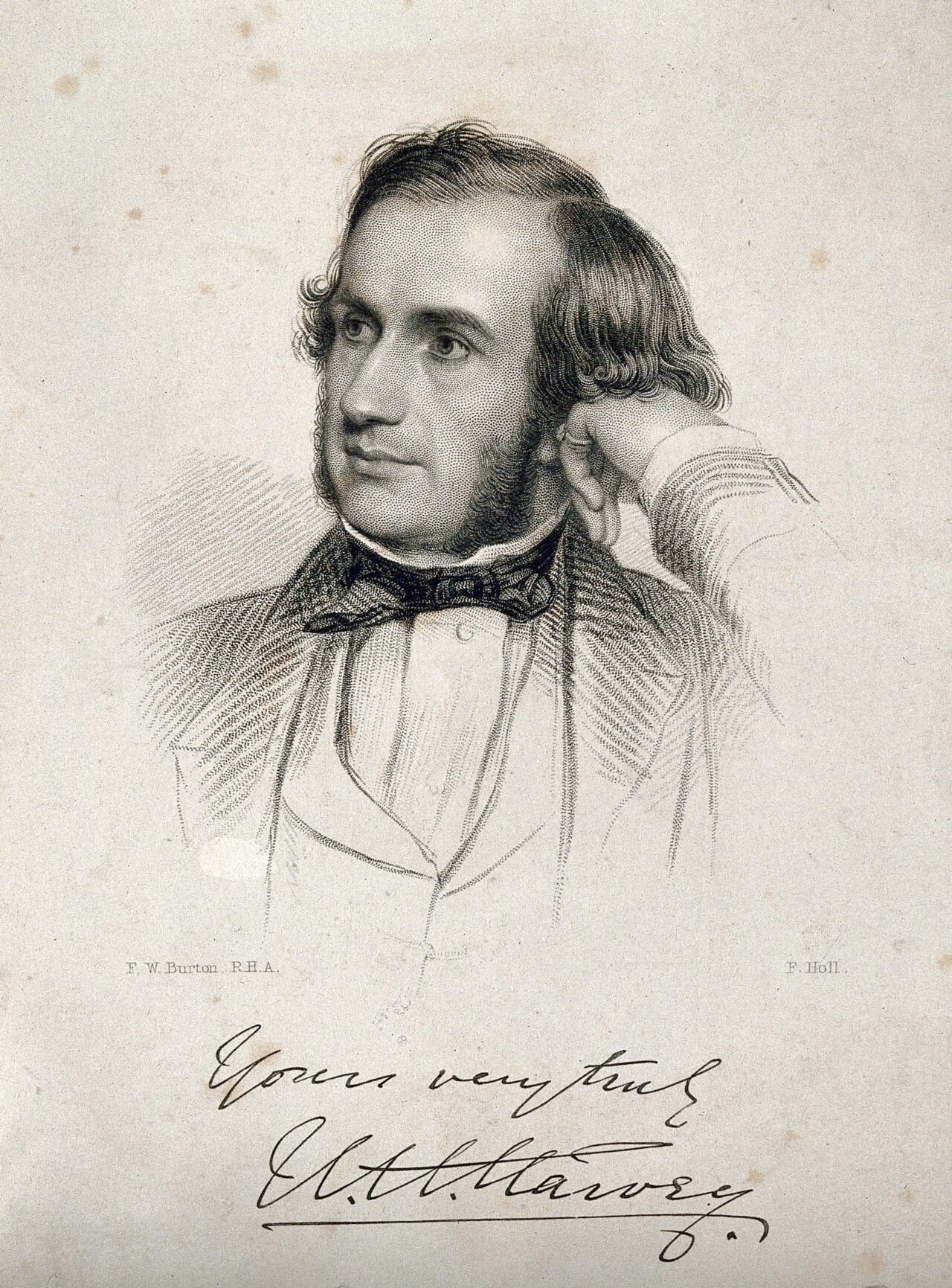 William Henry Harvey. Stipple engraving by F. Holl after F. W. Burton., by Frederic William Burton