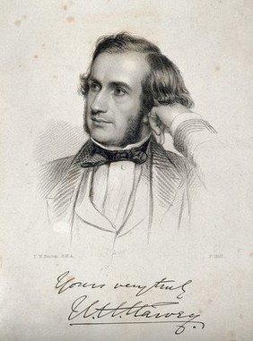 William Henry Harvey. Stipple engraving by F. Holl after F. W. Burton.