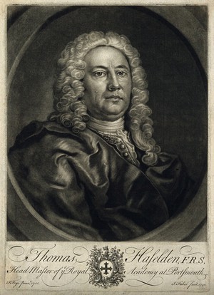 view Thomas Haselden. Mezzotint by J. Faber, junior, 1740, after T. Frye, 1735.