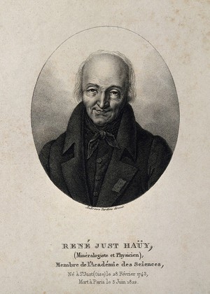 view René Just Haüy. Stipple engraving by A. Tardieu.