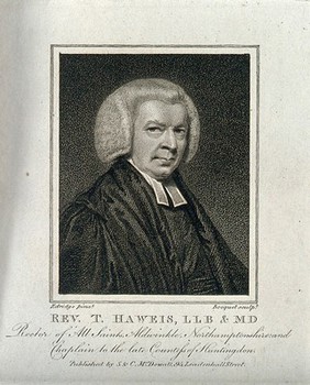 Thomas Haweis. Stipple engraving by E. Bocquet after H. Edridge.