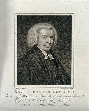 view Thomas Haweis. Stipple engraving by E. Bocquet after H. Edridge.