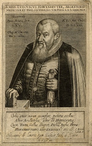 view Johann Ludwig Hawenreuter. Line engraving by J. van der Heyden, 1613, after J. van der Heyden.