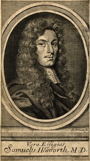 view Samuel Haworth. Line engraving by R. White, 1682.