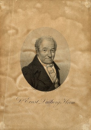 view Ernst Ludwig Heim. Stipple engraving by F. Bolt, 1819, after F. K. Tielker.