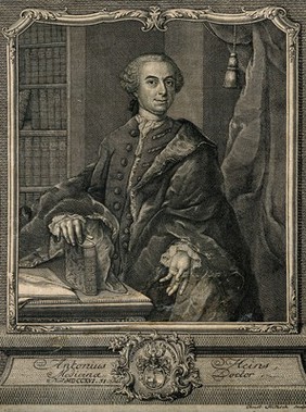 Anton Heins. Line engraving by C.F. Fritsch, 1764.