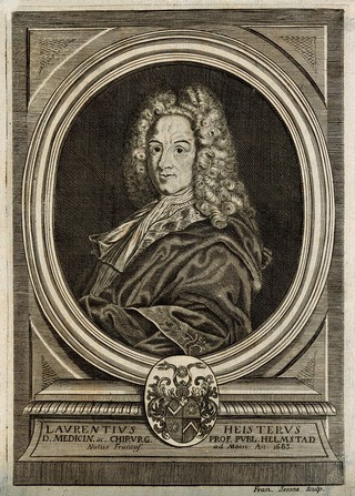 Lorenz Heister. Line engraving by F. Sesone.