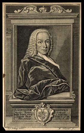 Lorenz Heister. Line engraving by A. Nunzer, 1750, after J. F. Fröling.