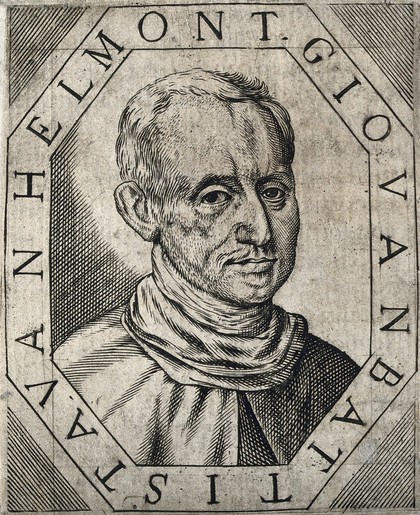 Jan Baptista van Helmont. Line engraving, 1666.