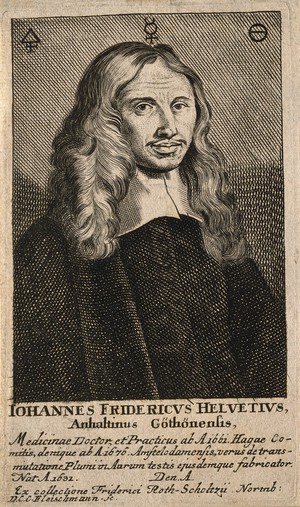 view Johannes Friedrich Helvetius. Line engraving by D.C.C. Fleischmann.