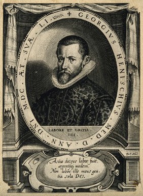 Georg Henisch. Line engraving by D. Custos.