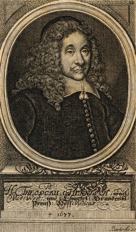 Theodor Henisch. Line engraving by J.G. Bartsch, 1677.