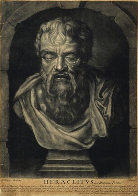 Heraclitus. Mezzotint by J. Faber.