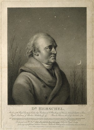 view Sir William Herschel. Stipple engraving by J. Godby, 1814, after F. Rehberg, 1814.