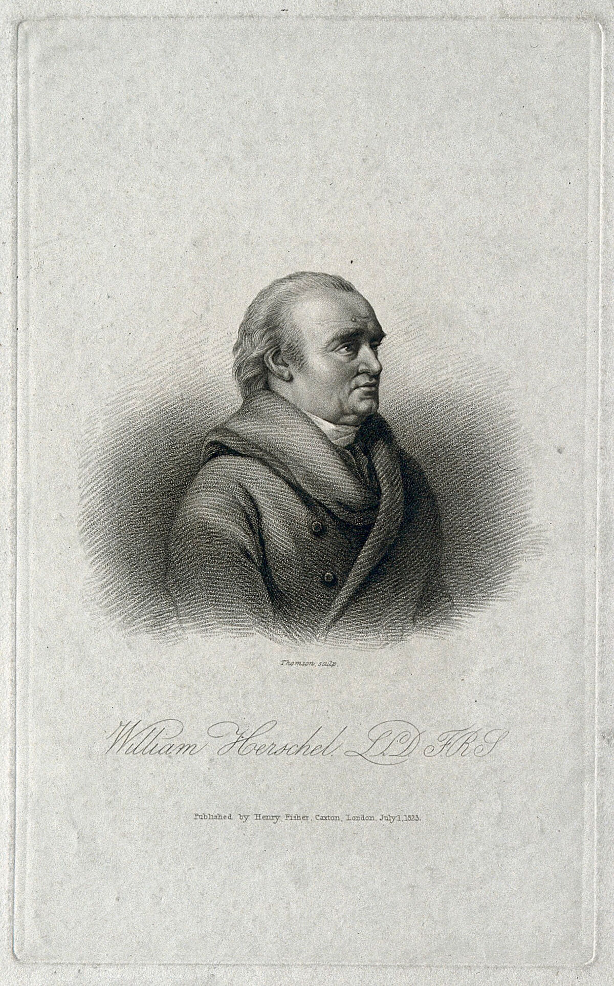 Sir William Herschel. Stipple engraving by J. Thomson, 1823, after F. Rehberg, 1814., by Friedrich Rehberg