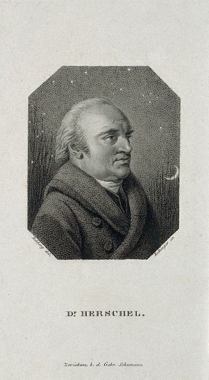 Sir William Herschel. Stipple engraving by J. W. Bollinger after F. Rehberg, 1814., by Friedrich Rehberg