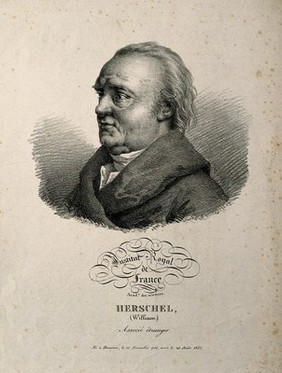 Sir William Herschel. Lithograph by J. Boilly after F. Rehberg, 1814.