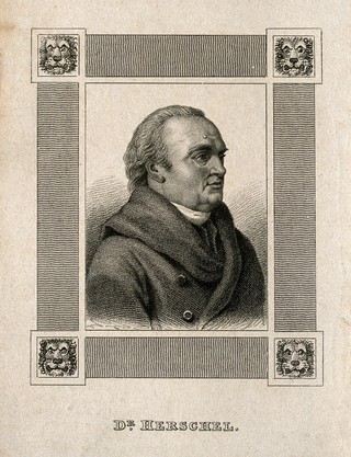 Sir William Herschel. Stipple engraving.