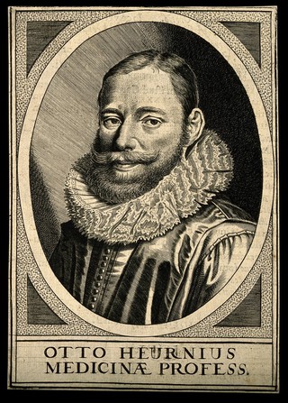 Otto Heurnius. Line engraving by C. Ammon.
