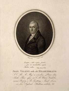 Johann Valentin von Hildenbrand. Stipple engraving by J. J. Neidl after J. H. Jenny.