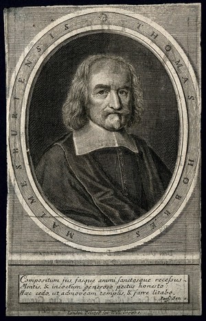 view Thomas Hobbes. Line engraving.