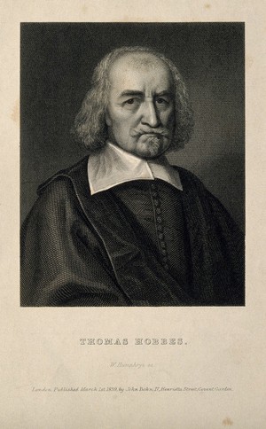 view Thomas Hobbes. Line engraving by W. Humphrys, 1839.