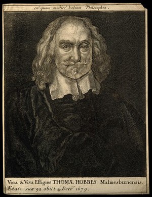 view Thomas Hobbes. Etching by W. Hollar, 1665, after J. B. Gaspers (Jaspers).