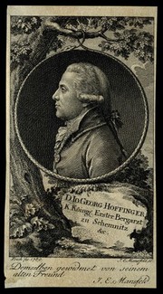 Johann Georg Hoffinger. Line engraving by J.E. Mansfeld after Posch, 1789.