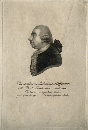 view Christoph Ludwig Hoffmann. Stipple engraving by E. Verhelst after de Giorgi, 1788.